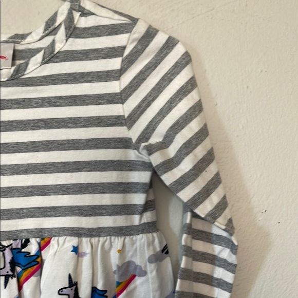 Hanna Andersson Gray Striped Unicorn Dress for Kids - Picture 3 of 7
